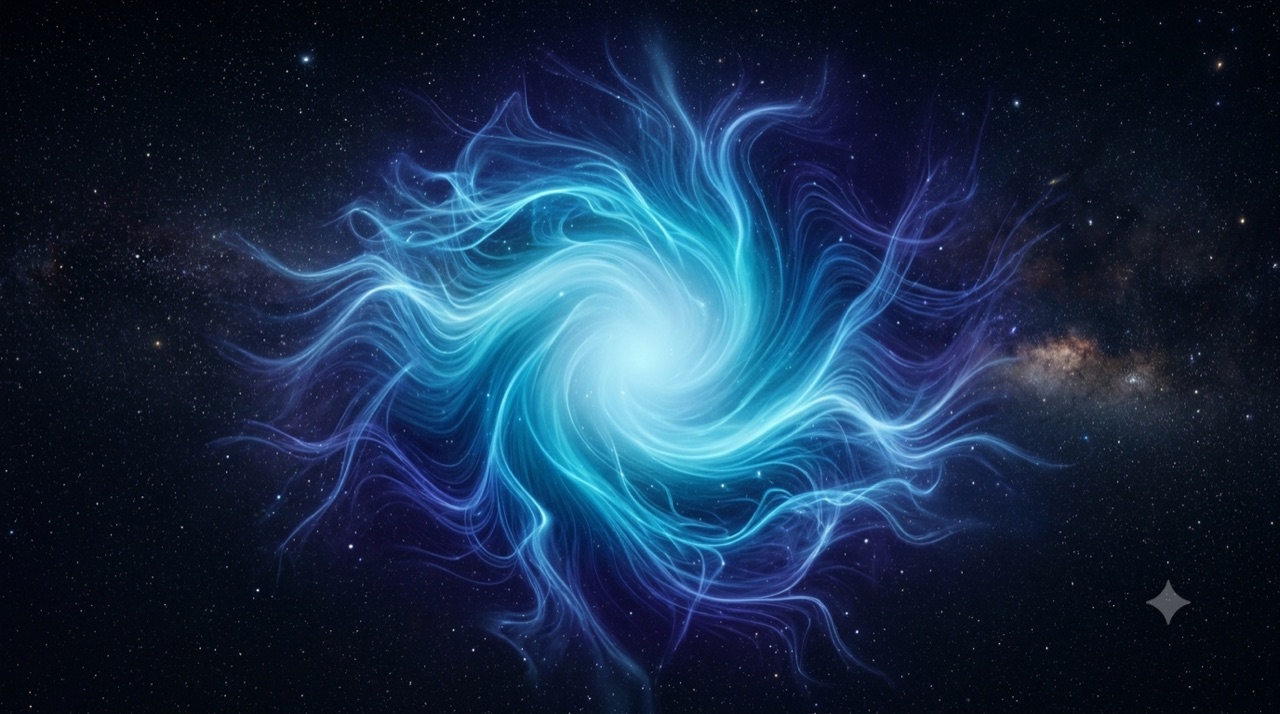 blue aura energy field spectrum from light blue to deep blue and indigo, throat chakra