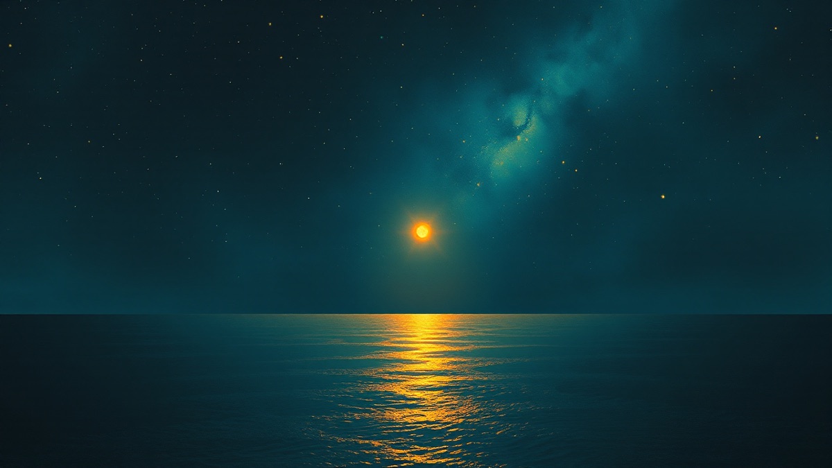 A single bright star over a dark sea, surrounded by softer uncertain lights, symbolizing one confirmed birth chart placement amid open questions
