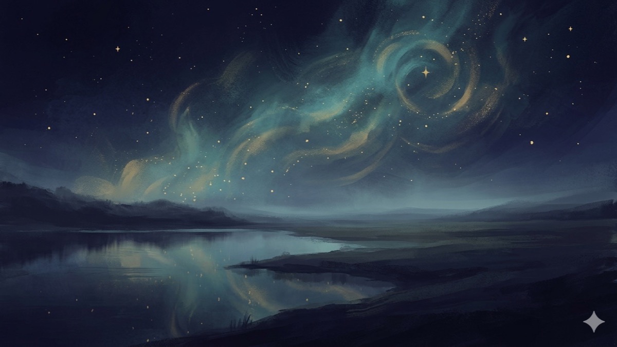 An atmospheric celestial landscape evoking Cristiano Ronaldo.