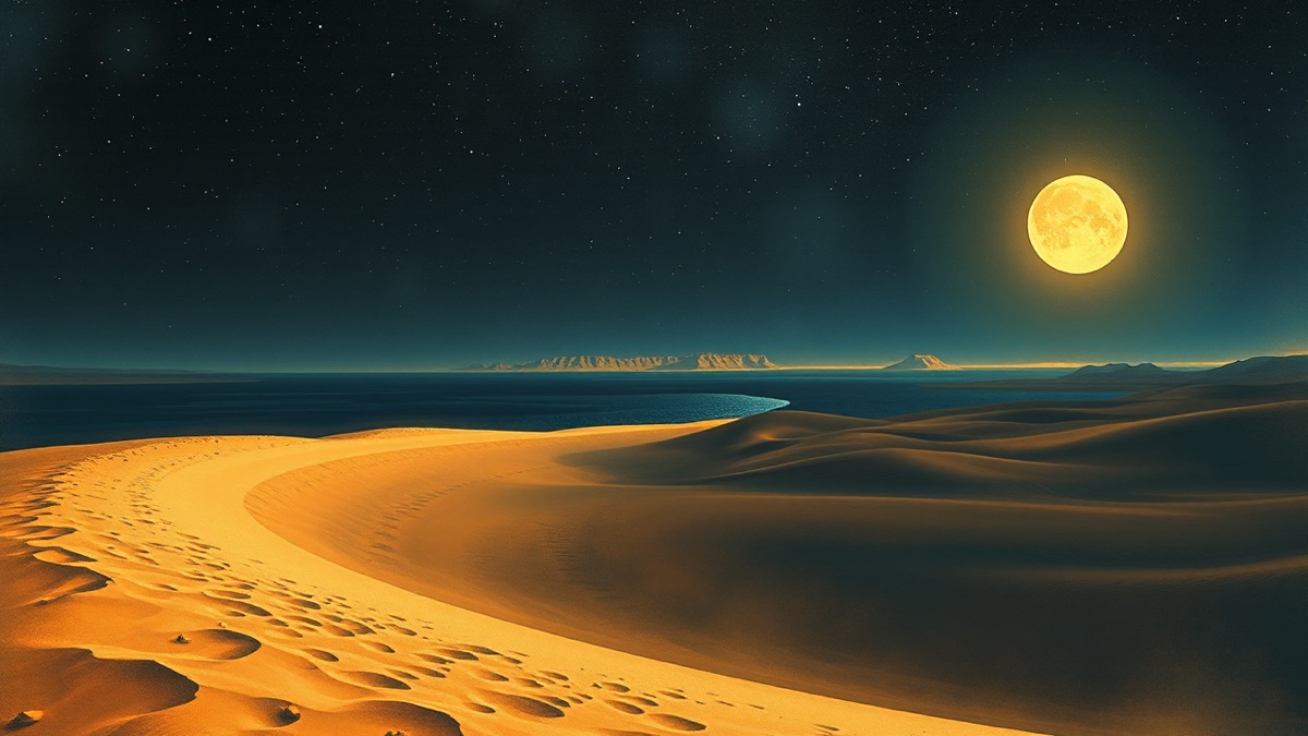 Egyptian desert night with the Nile and Jupiter glowing under the stars of Cancer, evoking the 2026 World Cup astrology story
