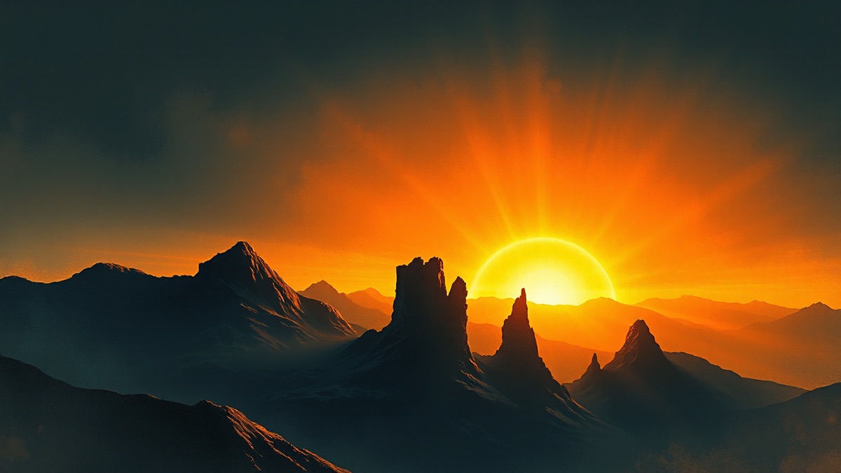 Leo Sun fire rising over ancient Capricorn mountain peaks — visibility and structured ambition in Kylie Jenner's birth chart